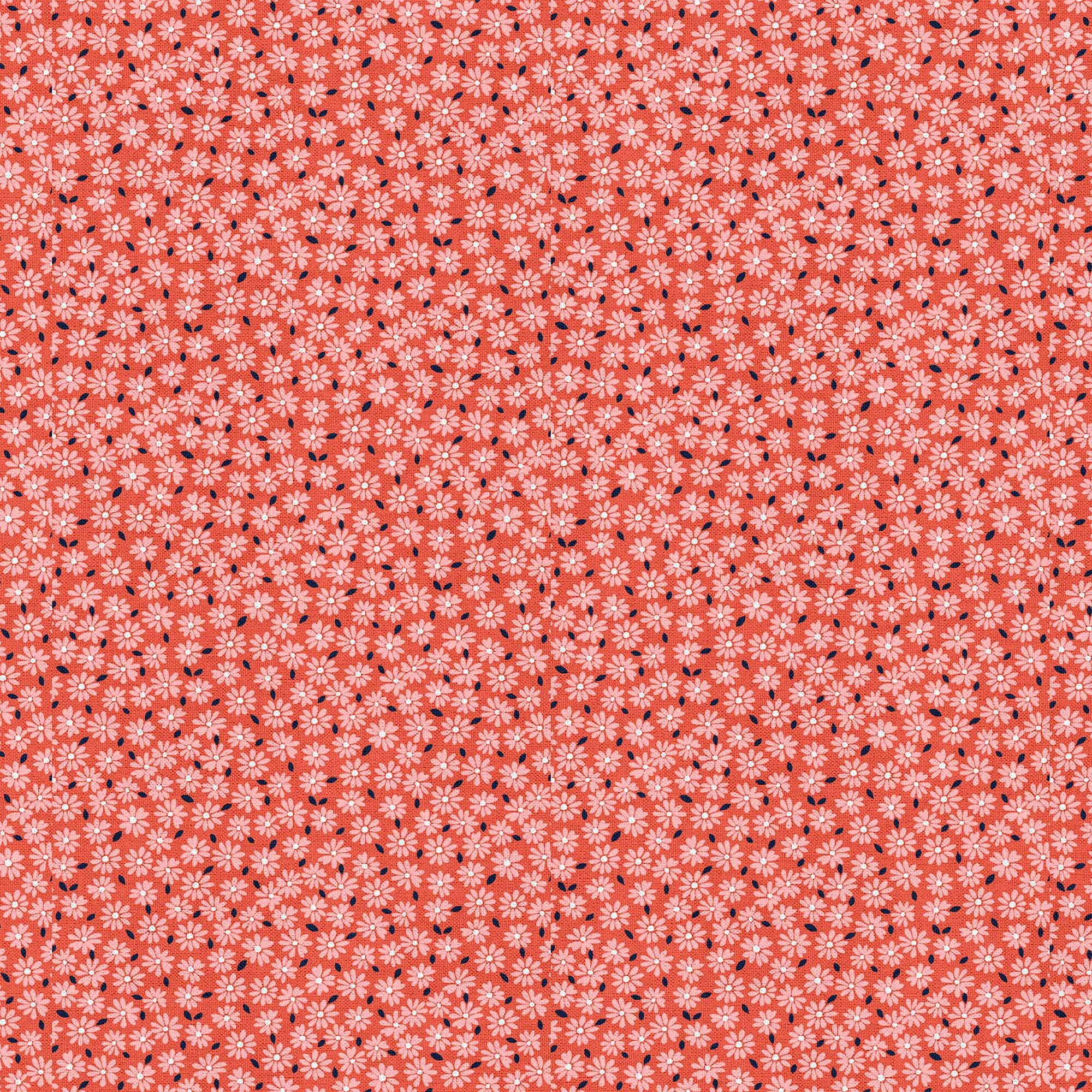 Fabric Editions Coral Carolina Ditsy Cotton Fabric